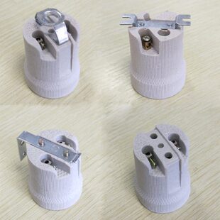 口加厚保温全灯座吸顶罗灯口E27耐高温牙螺口接线纯铜陶瓷灯头