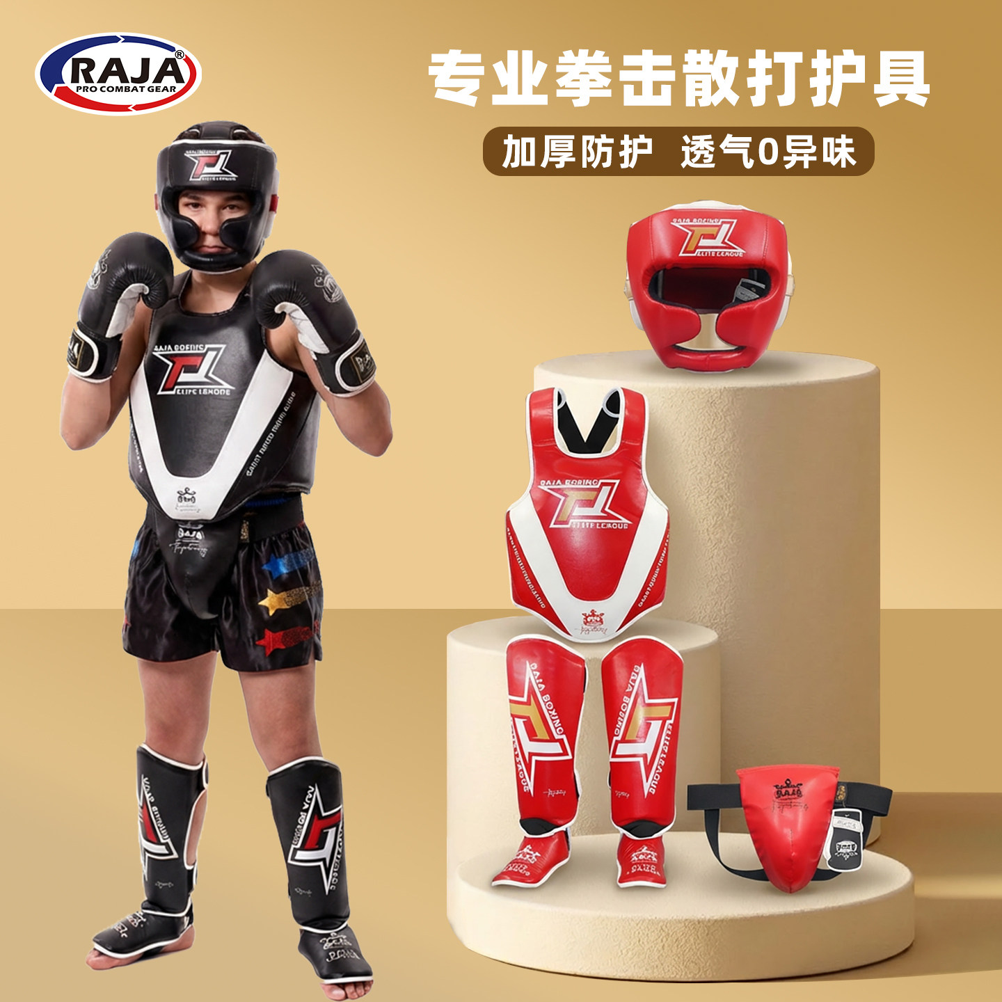 RAJA散打跆拳道护具全套成人搏击