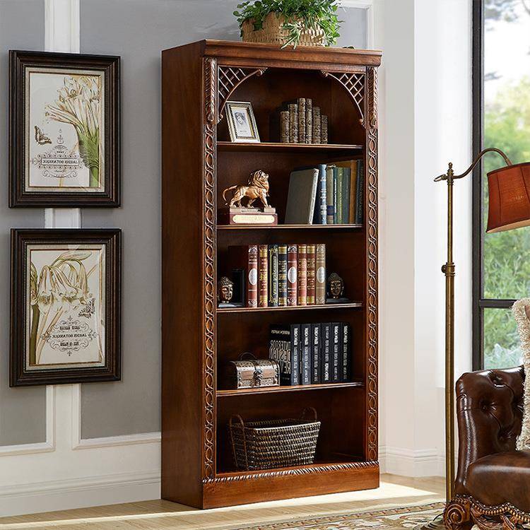 【折扣价】美式实木书柜客厅书架落地家用储物柜小书房书橱组合柜