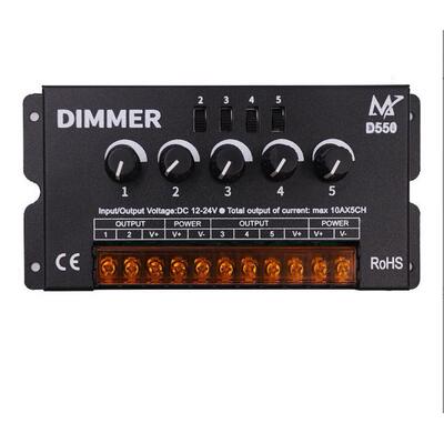 五合一灯带控制器 RGBWW 5路旋钮调光器 12V-24V低压调光器