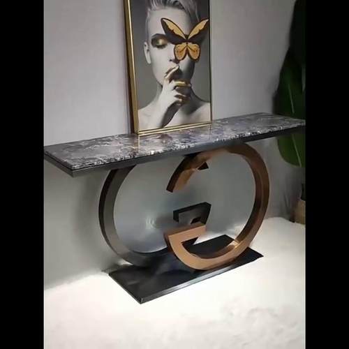 现代简约入户条案靠墙玄关台轻奢玄关桌意式不锈钢创意客厅玄关柜