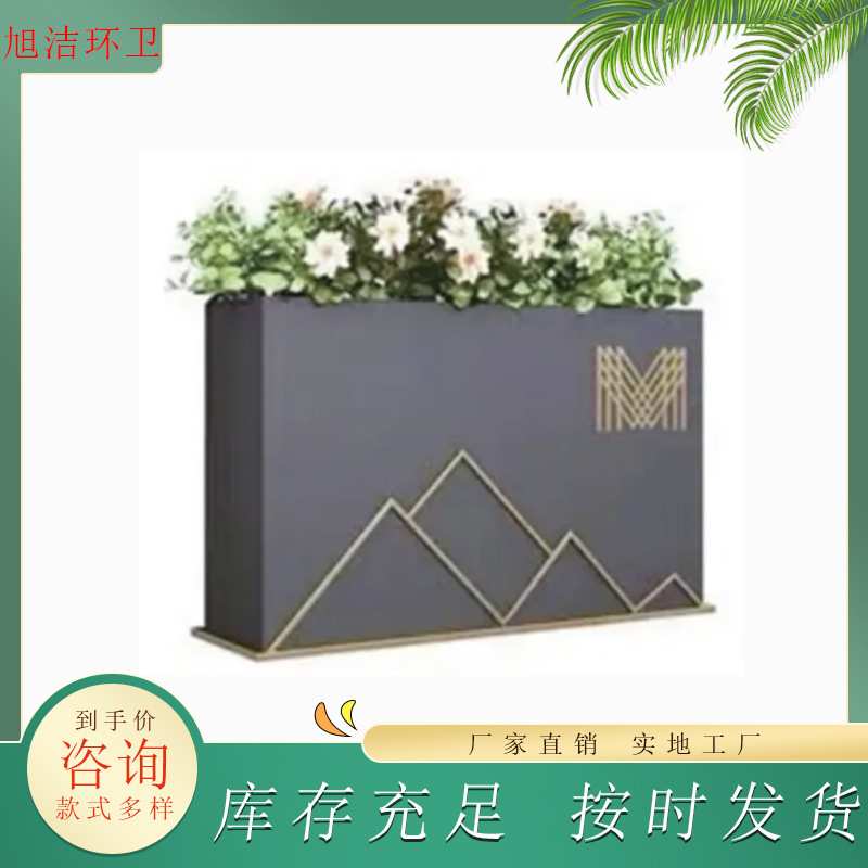 学校花盆镀锌板塑木防腐木玻璃钢各种材质可定制源头工厂景观花箱图片
