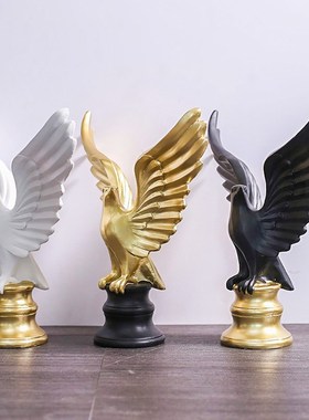 雄鹰展翅摆件客厅酒柜装饰品客厅摆件办公室桌老板工艺品开业礼物
