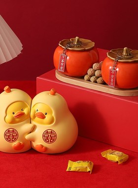 新婚礼物送闺蜜永不分梨鸭摆件新人新娘订婚结婚布置婚房装饰实用