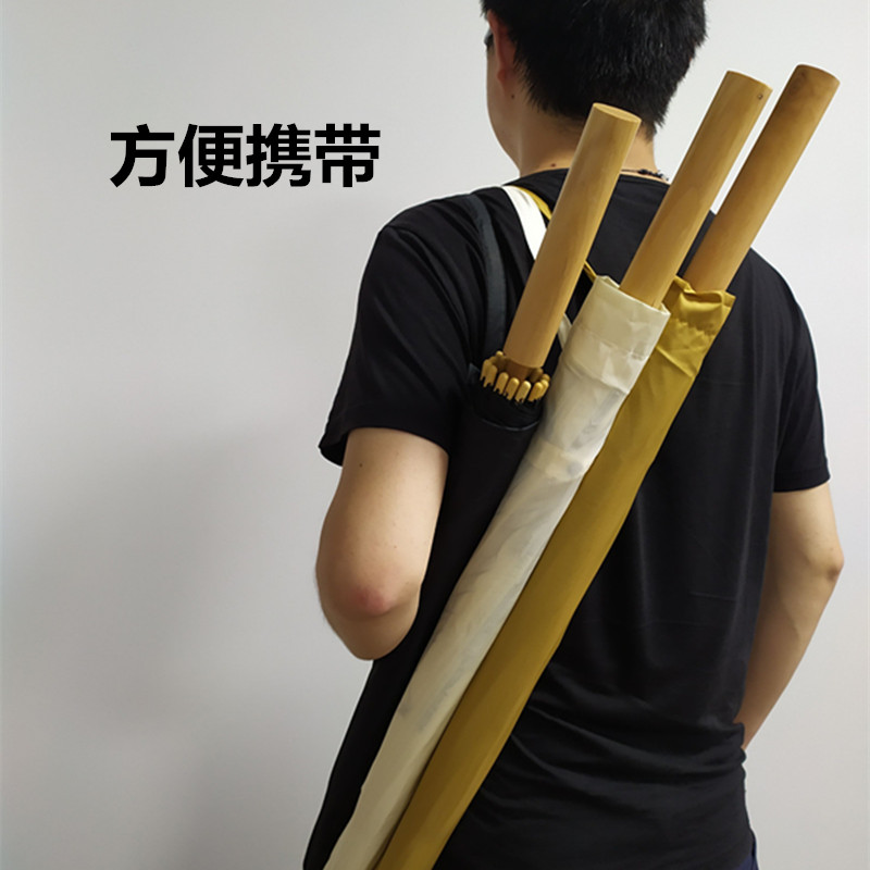 速发中国风复古文艺古风16骨长柄雨伞木手柄直柄个性创意男女学生