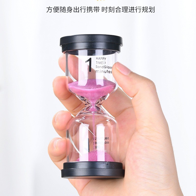 流沙倒计时器黑盖沙漏30分钟计时器创意礼物伴睡儿童漏斗玩具摆件