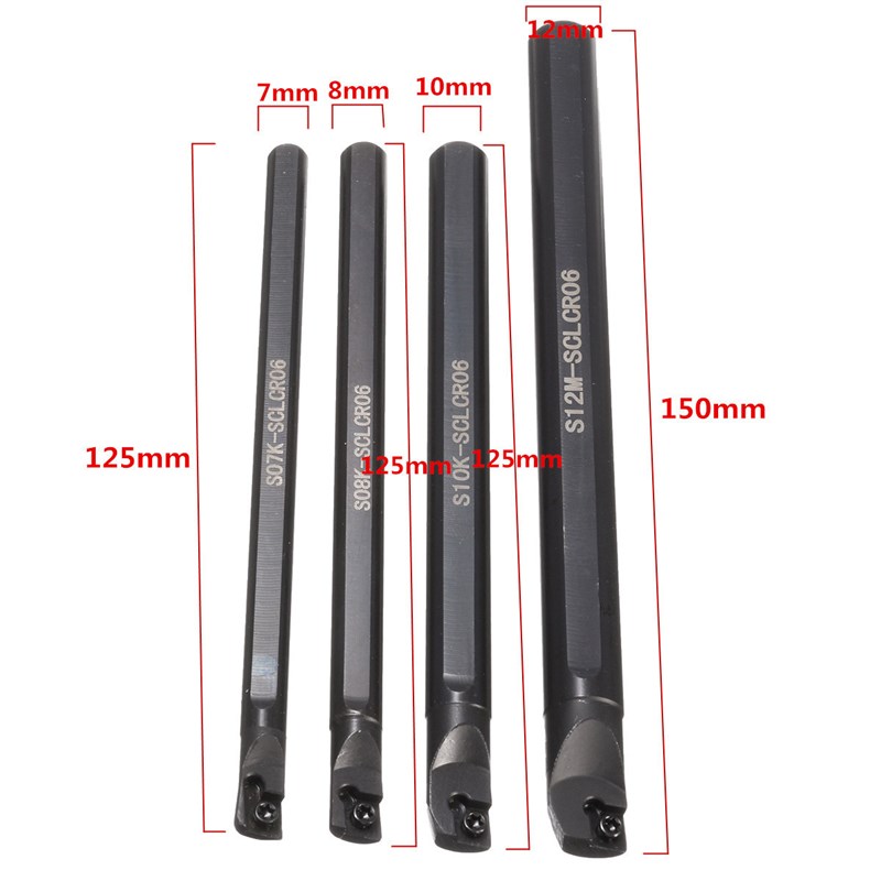 4件套S07K/S08K/S10K/S12M-SCLCR06内孔镗孔刀10片CCMT060204刀片