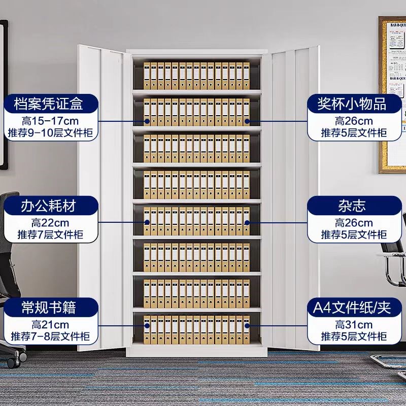 会计财务凭证柜办公室置物文件柜加厚钢制通玻资料专用档案文件柜