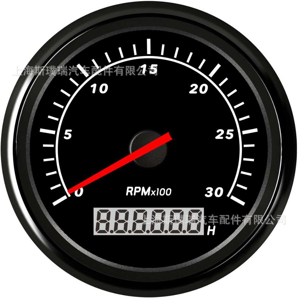 85mm螺纹安装 指针3K/4K/6K/7K/8K转速表 改装车船发动机通用仪表