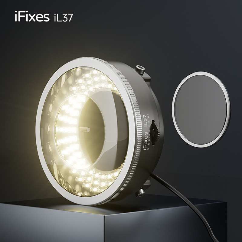 iFixes 显微镜偏振光源环形LED灯 手机维修珠宝偏光防眩光  iL37