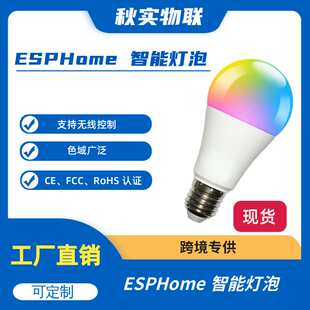 ESPHome 智能灯泡 ESP8285 HA 9W E27 WiFi LED 灯泡与家庭助理配