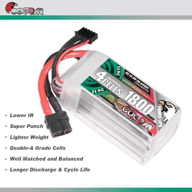 鹰氪CODDAR 1800MAH 4S 14.8V 110C航模3寸涵道穿越机锂电池LIPO