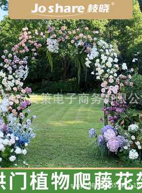 枝晓 拱门花架爬藤架 拱形支架花架子室外花园园艺风车茉莉月季