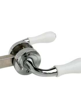 陶瓷锁房门执手锁室内锁卫生间浴室白色把手锁white door handle