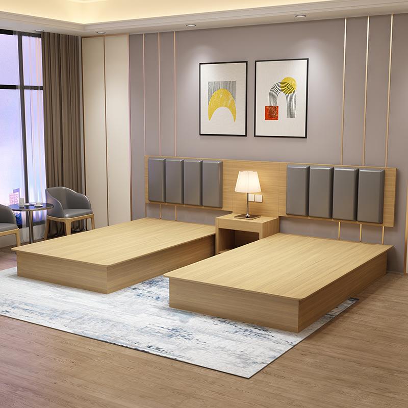 【折扣价】酒店床宾馆家具床箱厂家快捷标间单间全套公寓民宿出租