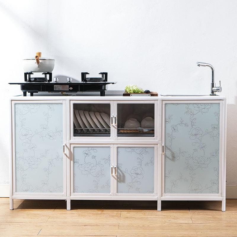 【折扣价】简易橱柜家用厨房柜子出租房灶台柜碗柜组装餐具收纳不