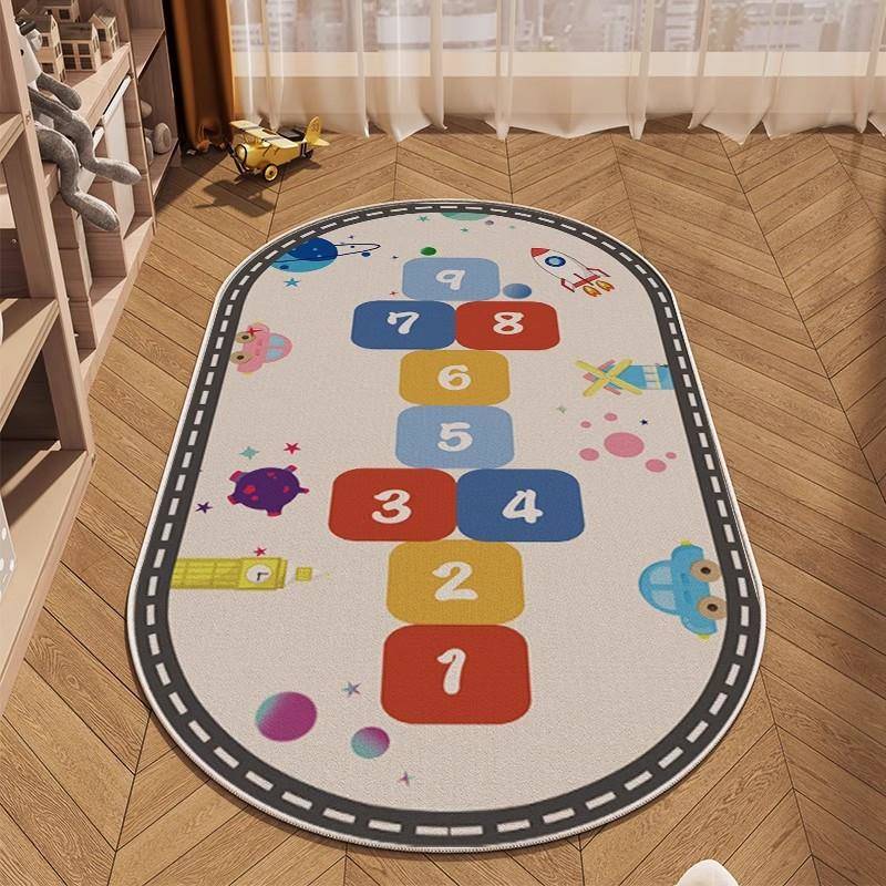 【折扣价】儿童房亲子互动阅读区椭圆形读书角亲肤舒适房间地毯床