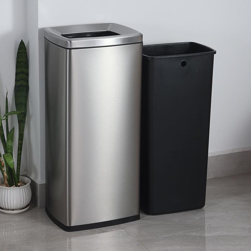 【折扣价】酒店垃圾桶大容量厨房商用不锈钢无盖加高立式洗手间擦