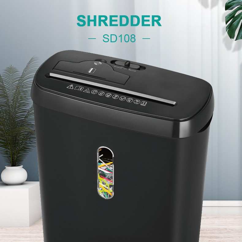 凌亚SD108P碎纸机办公12L大容量电动文件条状2级保密级8张9张碎纸
