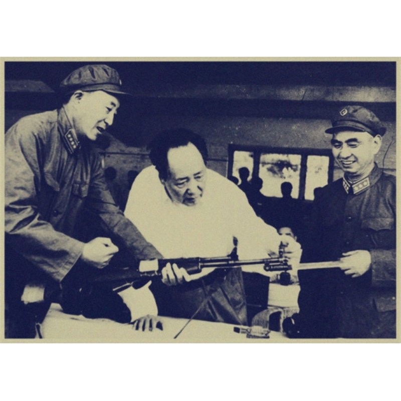 画仓库伟人毛泽东画像毛主席怀旧海报复古牛皮纸饭店装饰画报墙画图片