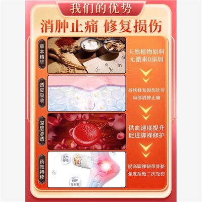 脚踝肿大疼痛专用药骨裂陈旧老伤关节肿大活血化瘀韧带拉伤药膏