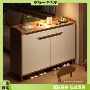 入户玄关柜中式 柜 一体客厅隔断柜新型正对门感双面过道实木鞋