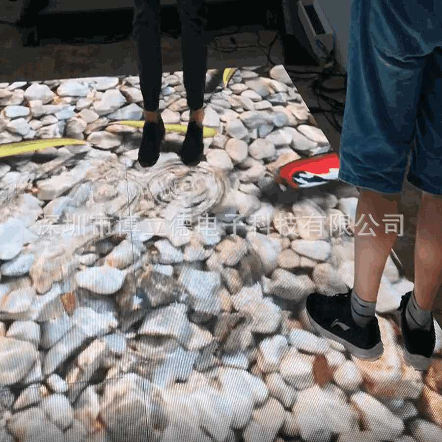 室内&室外互动地屏潜江市天门鱼池感应LED地板灯互动