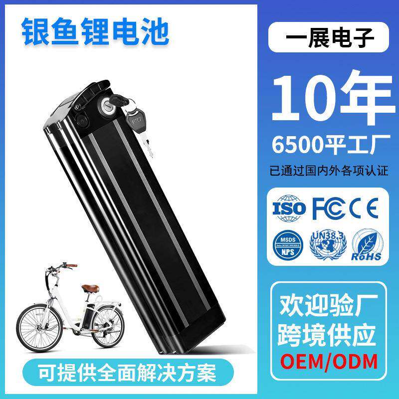 跨境36V/48V银鱼款电动自行车电池助力山地折叠自行车锂电池