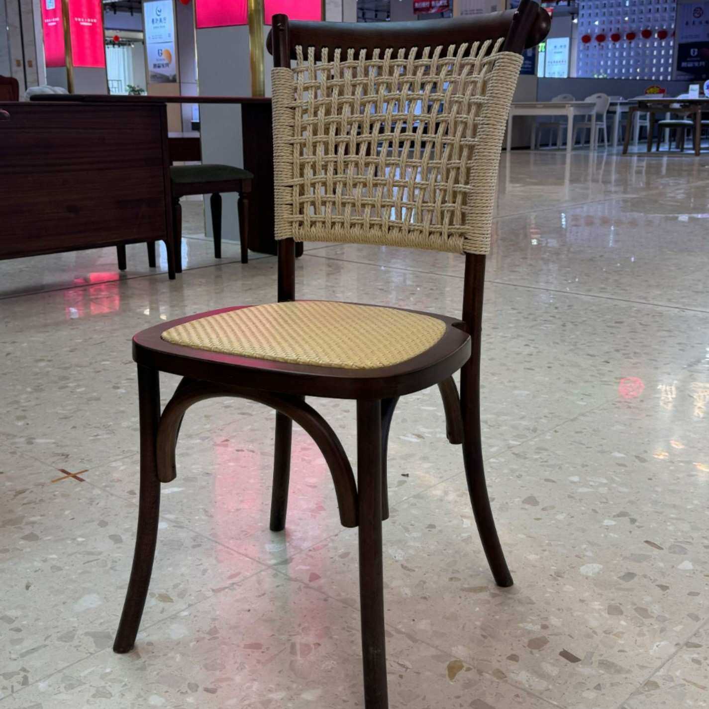 复古咖啡厅实木中古桌椅编绳藤椅甜品店椅子奶茶店美式西餐厅客厅,模玩/动漫/周边/娃圈三坑/桌游,模型制作工具/辅料耗材,淘宝优惠券,粉丝福利购,淘宝优惠卷