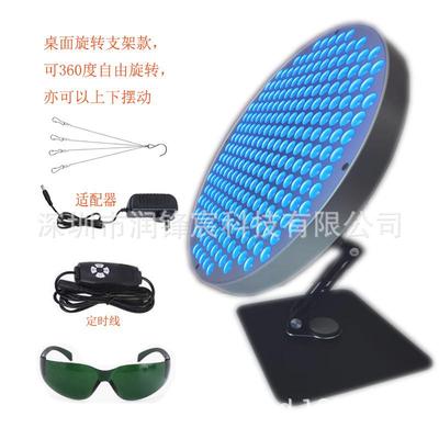 新品50W圆形全蓝光美黑灯桌面360度旋转支架晒黑灯250灯定时460nm