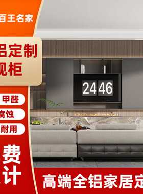工厂铝合金现代简约家装客厅满墙收纳背景柜高级感多功能电视柜子