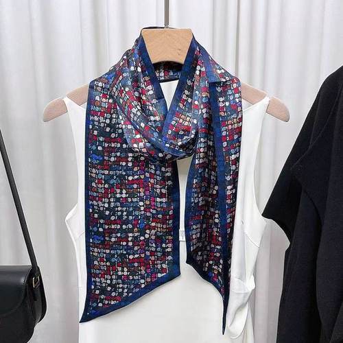 100%桑蚕丝【多彩宝石】150x16cm飘带春夏季长款真丝长飘带G905