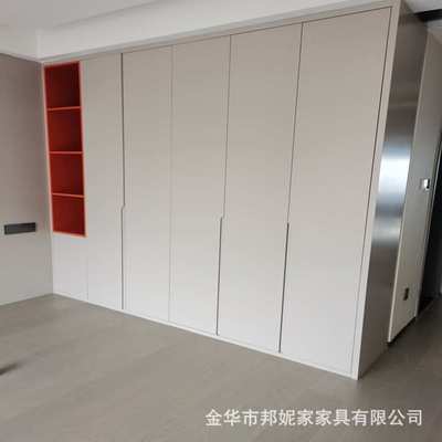 义乌全屋定制整体衣柜一门到顶烤漆柜门定制敞开式衣帽间工厂直供