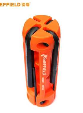 钢盾S050021 8件套折叠式公制内六角扳手 平头花型螺丝刀功能组套