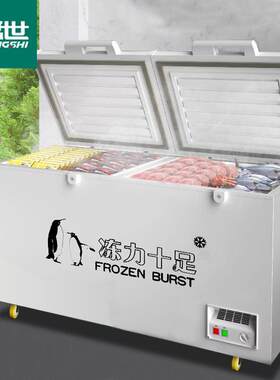 猛世冰柜商用大容量保鲜冷冻两用卧式冰箱冷藏展示柜双温冰冻雪柜