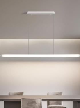 新款北欧餐厅吊灯创意个性led极简椭圆形白色吊灯现代简约饭厅灯