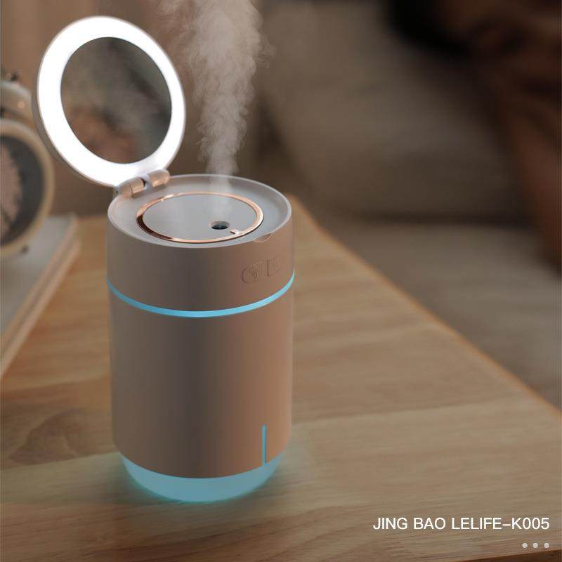 新款镜宝乐加湿器 便携补水补妆LED补光灯化妆镜子usb迷你加湿器