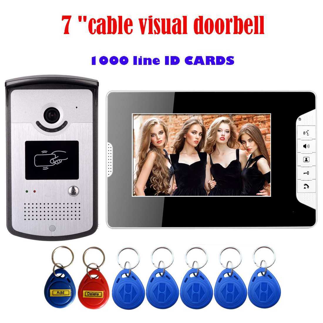 山一视达:7寸带刷卡功能金属室外机嵌入式安装可视对讲门铃智能