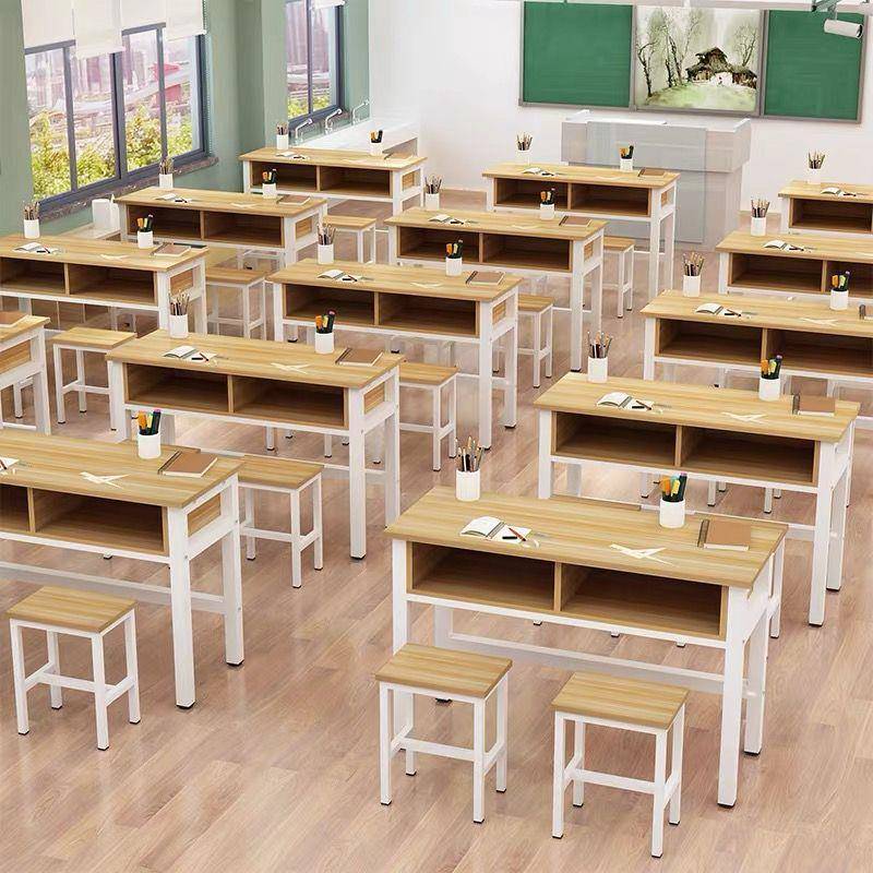 学校双人课桌培训班课桌椅彩色中小学生带抽屉厂家直销会议培训桌