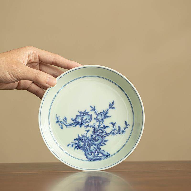 仿古青花壶承蓄水茶盘干泡茶台果盘点心盘养壶底座家用陶瓷托盘