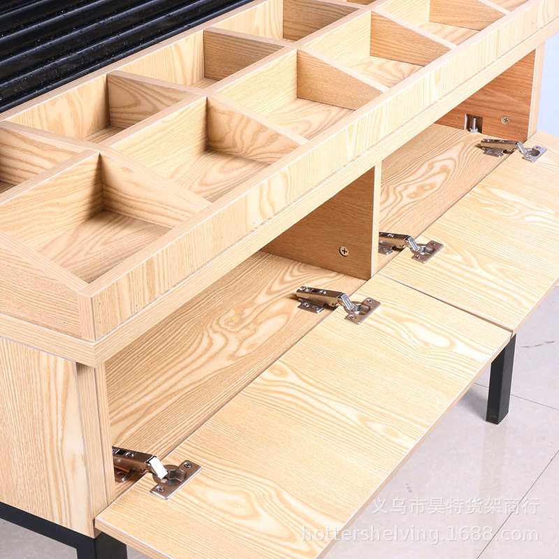 优品货架钢木新款黑色铝槽板耳环架精品店用饰品展示架精品店货架
