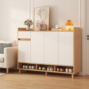 入户门口鞋柜实木小户型一体柜家用加高超薄窄款楼道玄关防尘多层