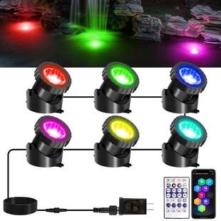 美规水底灯底座款户外鱼池灯别墅庭院泳池灯欧规插电水下鱼缸灯