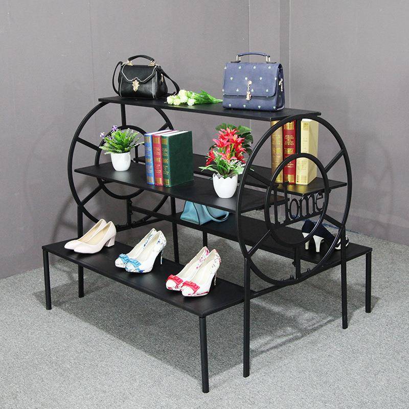 服装店中岛桌架流水台多层展示架组合货架陈列架三层鞋子包包货架