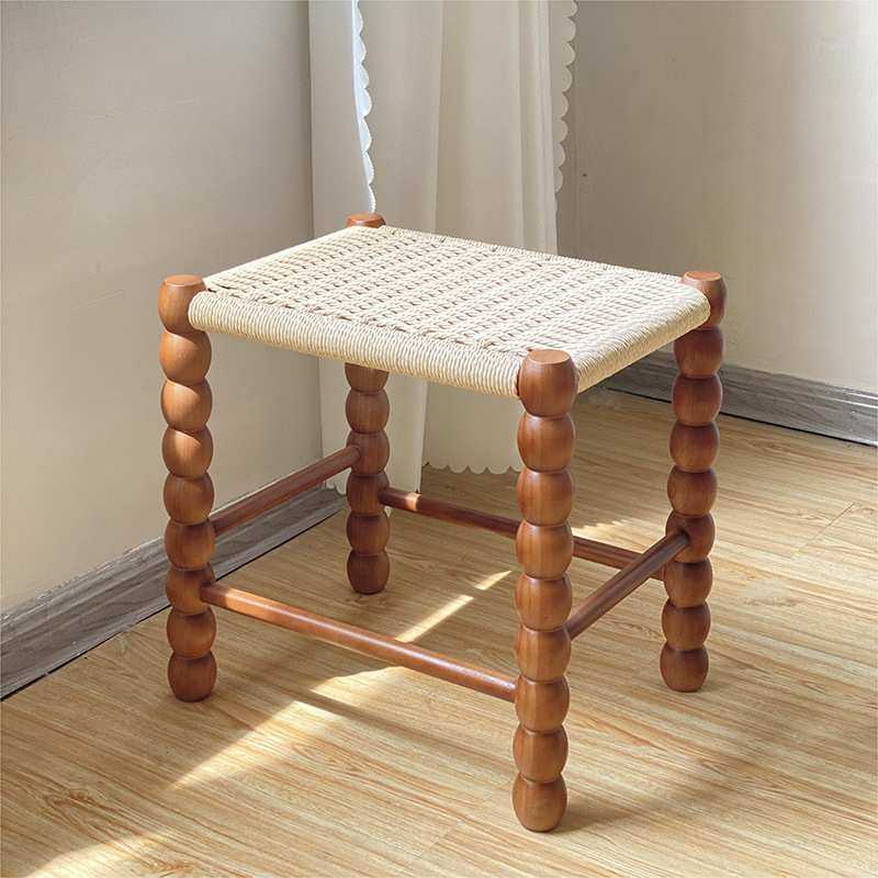 中古风换鞋凳北欧简约编绳实木床尾凳家用家具入户矮凳卧室化妆凳,模玩/动漫/周边/娃圈三坑/桌游,模型制作工具/辅料耗材,淘宝优惠券,粉丝福利购,淘宝优惠卷