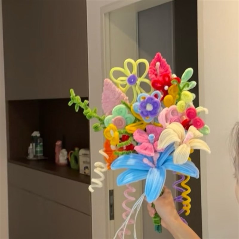 马卡龙新娘手捧花扭扭棒diy材料包制成品结婚订婚拍照花束送闺蜜