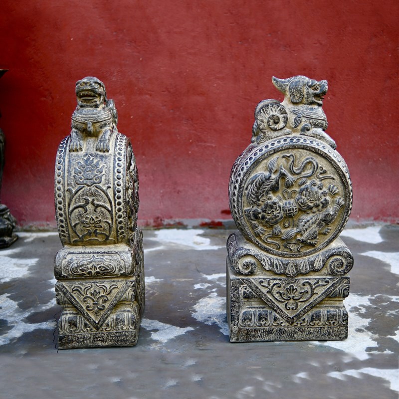 石雕门墩抱鼓石别墅门口青石大象石鼓门当户对石刻石墩抱鼓石一对