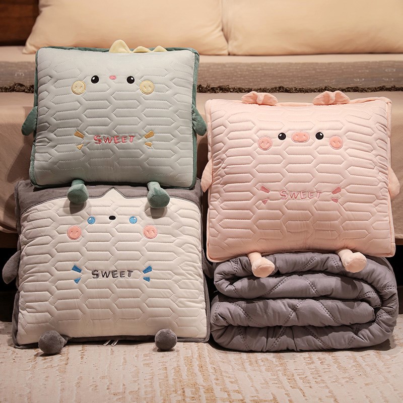 冰丝抱枕被子两用办公室午睡枕头小毯子二合一汽车载靠垫沙发靠枕