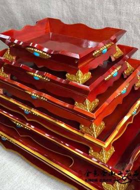 I9EK蒙古烤全羊盘手把肉盘羊腿托盘蒙古族特色餐具蒙餐专用实木餐