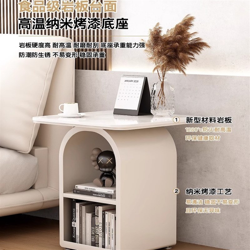 小户型卧室床头柜轻奢沙发边几方形客厅小桌子家用置物架阳台茶桌